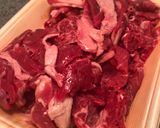 A picture of step 1 of Gyudon (beef bowl).