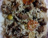 A picture of step 5 of Beef pulao.