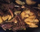 A picture of step 3 of Lamb Ribs with Potatoes in a Dutch Oven.