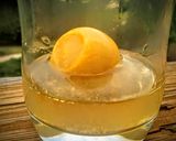 A picture of step 5 of Orange Ginger Cocktail Cube (or sphere rather).