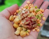 Hình bước làm 1 của món Sữa hạt đậu lăng, đậu gà, óc chó