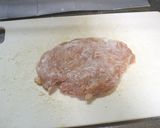 A picture of step 2 of Cheese chicken katsu.