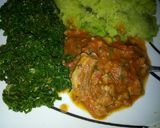 A picture of step 7 of Kīmitū, spinach and mutton #AuthorMarathon.