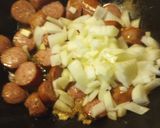 A picture of step 1 of Chard and Smoked Sausage.