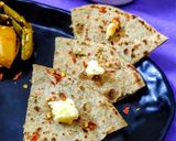 A picture of step 6 of Amritsari kulcha with mutton mince without oil.