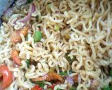 A picture of step 4 of Stir fry noodles with egg omelette and boiled egg.