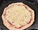 A picture of step 3 of Cast Iron Skillet Pepperoni Onion Pizza.