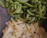 A picture of step 1 of Snake Gourd / Padwal sabji.