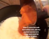 A picture of step 3 of Gajar Halwa.
