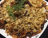 A picture of step 21 of Mujadara (Rice with Lentils and Caramelized Onions).