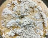 A picture of step 1 of Aloo Afghani Bolani served with cheesy yoghurt sauce.