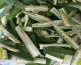 A picture of step 1 of Kurkuri Bhindi.