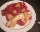 Foto del paso 2 de la receta Bacalao al horno con pimientos apto para diabético