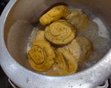 A picture of step 7 of Spiral Baati with Dal.