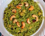A picture of step 6 of Palak Chole Biryani.