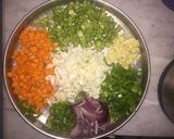 A picture of step 1 of Chinese Veg Fried Rice.