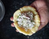 A picture of step 3 of Khopra patties.
