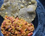 A picture of step 2 of Pharhada (mullu murungai puris).
