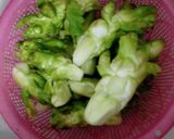 Hình bước làm 1 của món Mầm đá xào thịt bò