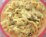 صورة لخطوة 3 من وصفة تاقليتال بدجاج والكريمة🍝