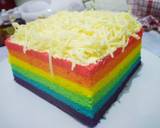 Rainbow cake langkah memasak 11 foto