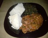 A picture of step 6 of Wet fried gizzard and spinach...#local food contest.Mombasa.