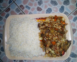 A picture of step 2 of Rice with cat fish source.