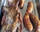 Foto del paso 1 de la receta: Tapa de asado al horno con chorizos, papas y verduras