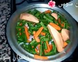 صورة لخطوة 1 من وصفة طاجين بالدجاج مخضر بطاطا حلوة😋👌