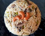 A picture of step 3 of Mushroom Biryani.
