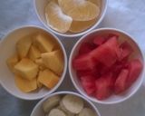 A picture of step 1 of Orange Mango Banana Fruit Salad #authormarathon.
