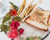 A picture of step 6 of Spring Onion omellete ! Sandwich ! With hot tea ☕.