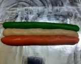 A picture of step 8 of Tricolour peanut katli.