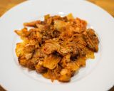 A picture of step 3 of Stir-fried kimchi and pork.