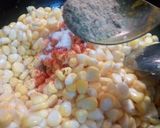 A picture of step 2 of Papad corn stuffed sweetcorn.