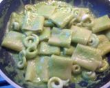 Foto del passaggio 9 della ricetta Paccheri con crema di zucchine, calamari e melanzane fritte
