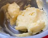 A picture of step 3 of Rhubarb jam piped biscuits ❤️.
