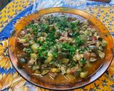 Une image de l'étape 23 de Courgettes, poivrons et tomates à l'agneau et épices.