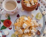 A picture of step 3 of Makhana chaat.