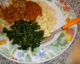 A picture of step 4 of Couscous with steam spinach.