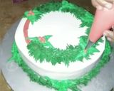 A picture of step 6 of Winter theme cake.