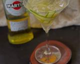 A picture of step 5 of Martini & Cucumber syrup Cocktail.