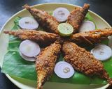 A picture of step 10 of Surmai and bangda fried fish.
