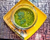 A picture of step 4 of Green chana curry.