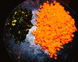 A picture of step 1 of Vegetable Fried Rice using left over rice.
