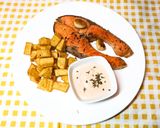 รูปขั้นตอนการทำที่ 4 ของ แซลมอนเสต็ก เฟรนด์ฟรายด์พริกเกลือ salmon & chips