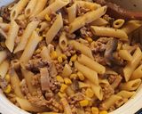 Szalonnás gombás pulykahúsos penne recept fázis 3 fotója