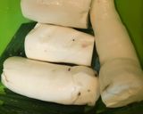 Hình bước làm 1 của món Sắn om lá nếp cốt dừa