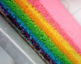 Foto langkah ke 8 dari resep BoLu gulung rainbow isi blueberry.