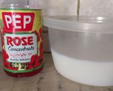 A picture of step 1 of Pep rose milkshake#authors marathon.